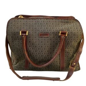 Vnt Hartmann Wings Diamond Jacquard Pattern Weekender DuffelBag/LeatherTrim